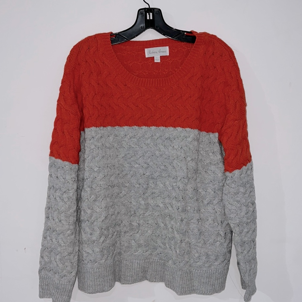 Gray/Orange Sweater
